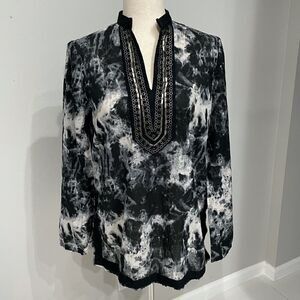 MICHAEL Kors Tie Dye Beaded Tunic Top Size M